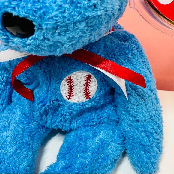 TY Beanie Baby Addison Bear - 2001 Blue Baseball Plush - Picture 3 of 11